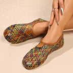 Damen Clogs mit buntem Netzdesign und rutschfester Sohle R&B