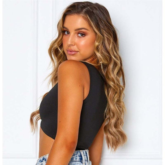Damen Crop Top mit dekorativem Ring R&B