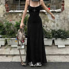 Damen Elegantes Maxikleid mit verstellbaren Trägern und Paillettenverzierung R&B