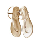 Damen Elegante Zehentrenner-Sandalen mit glänzendem Riemendesign R&B