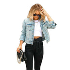 Damen Court Denimjacke im lässigen cropped Stil mit Fransendetails R&B