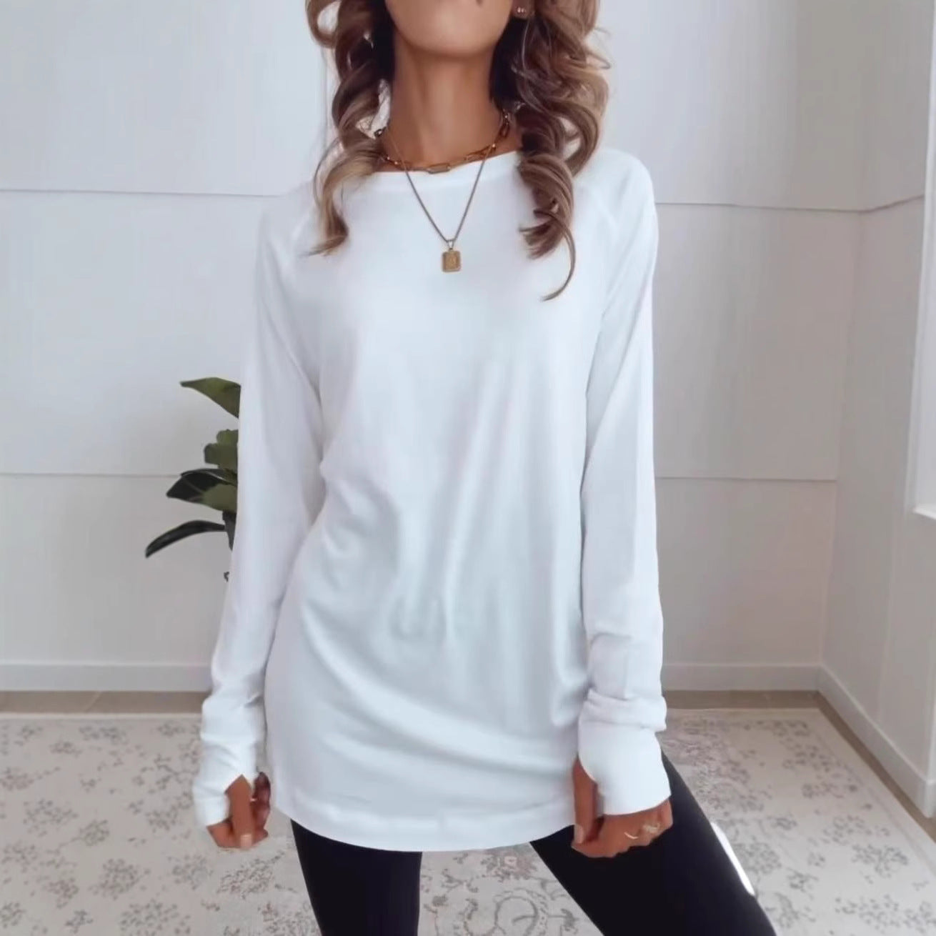 Damen Langarmshirt aus atmungsaktiver Baumwolle R&B