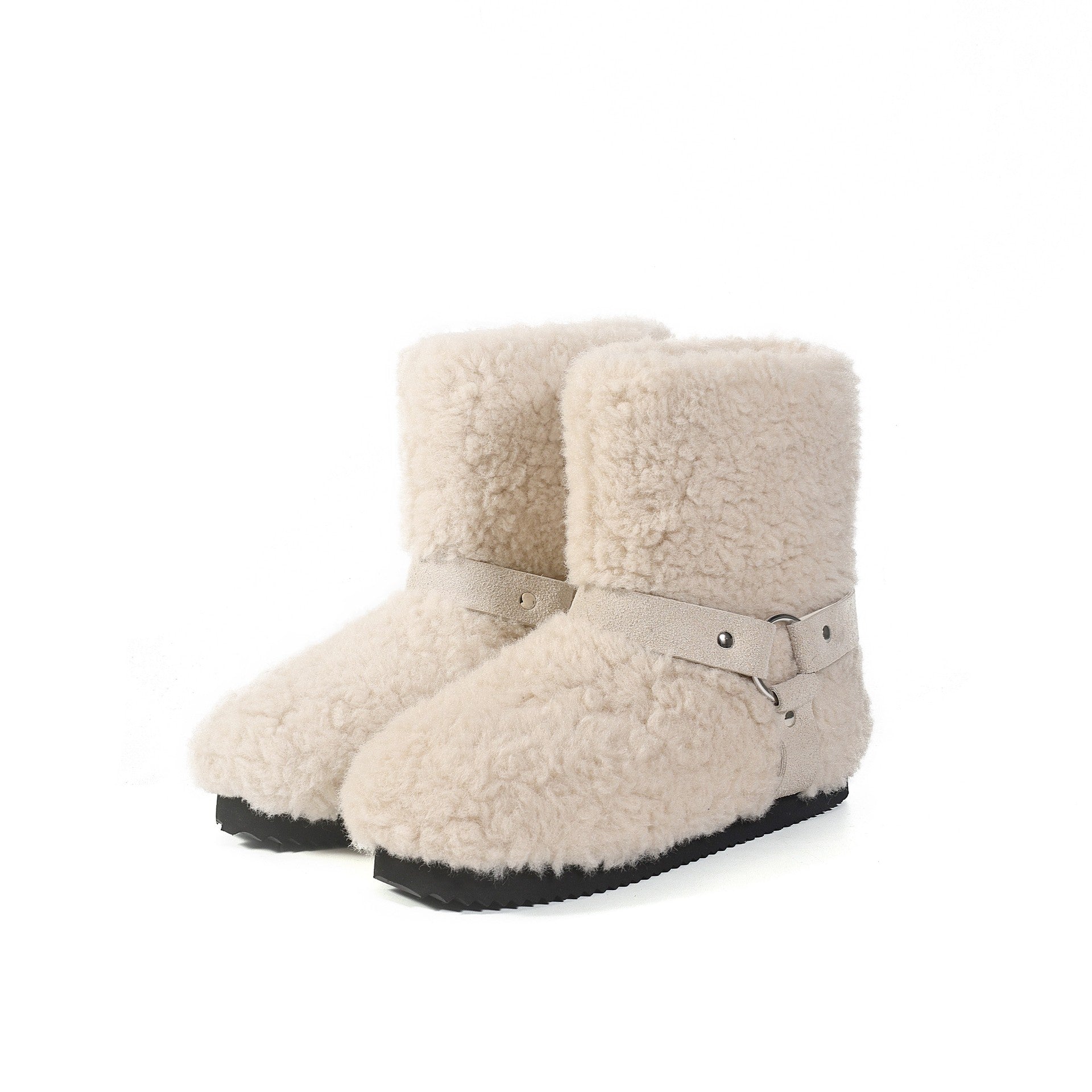 Damen Gemütliche Kuschelboots mit weichem Innenfutter und modischem Riemen R&B