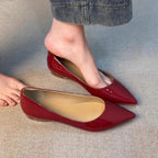 Damen spitze Ballerinas mit elegantem Glanz und verziertem Rand R&B