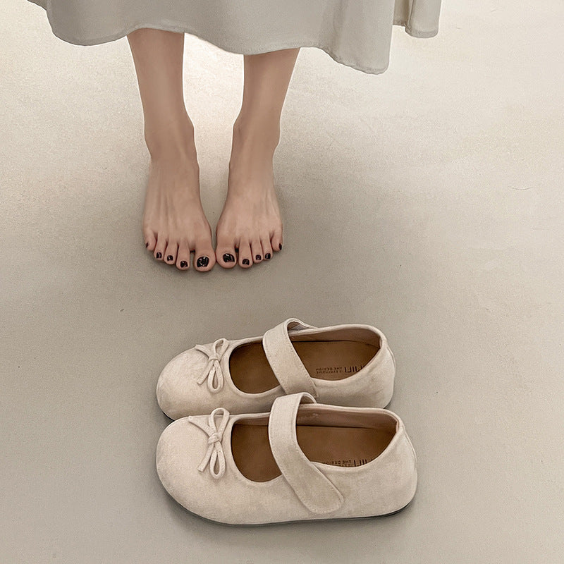 Damen Ballerinas mit praktischem Klettverschluss und verspieltem Schleifendetail R&B