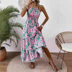 Damen Maxikleid mit floralem Muster und elastischem Tailleneinsatz R&B