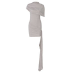 Damen elegantes asymmetrisches Minikleid mit Wickel-Design und raffinierten Rüschendetails R&B