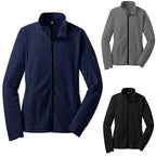 Damen Fleecejacke mit hochschließendem Kragen und seitlichen Taschen R&B