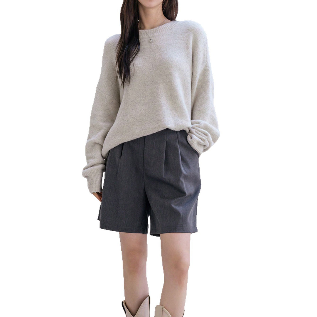 Damen Lässiger Strickpullover mit weitem Schnitt und komfortabler Passform R&B