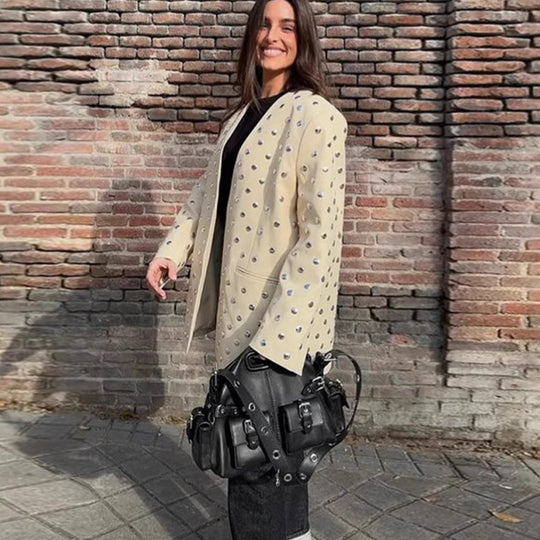 Damen Oversized Blazer mit luxuriösen Applikationen R&B
