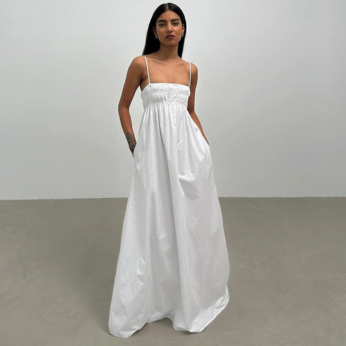 Damen Maxi-Kleid mit gerafftem Oberteil und seitlichen Taschen R&B