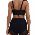 Damen Sportlicher Bikini mit verstellbaren Trägern und seitlichem Raffungselement R&B