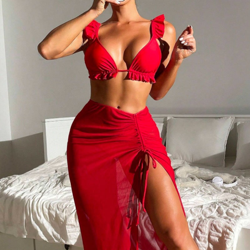 Damen Strandtunika mit fließendem Pareo R&B