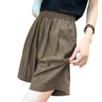 Damen lässige Shorts mit elastischem Bund und seitlichen Eingrifftaschen