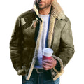Herren gefütterte Lederjacke im Vintage-Stil R&B