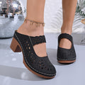 Damen Clogs mit filigranem Lochdesign und bequemer Absatzhöhe R&B