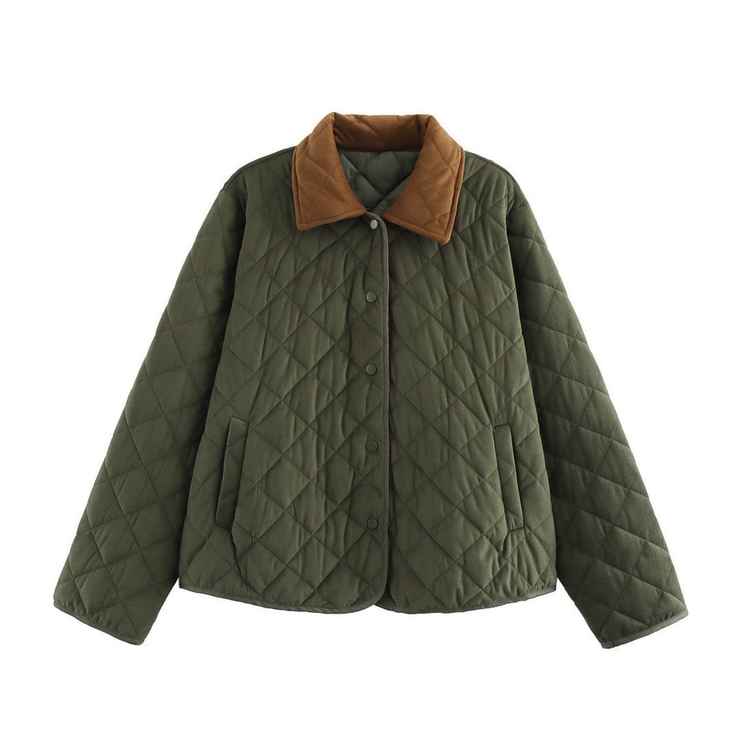 Damen gesteppte Übergangsjacke mit klassischem Stehkragen und praktischen Taschen R&B
