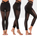 Damen Sportliches High-Waist Leggings-Set mit Mesh-Einsätzen
