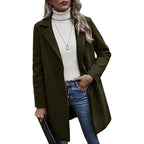 Damen modischer Wollmantel mit elegantem Revers R&B