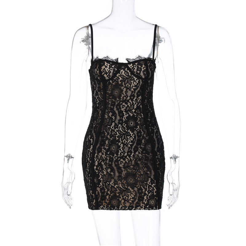 Damen Spitzenbodycon-Kleid R&B