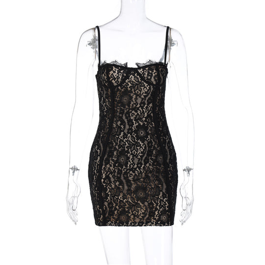 Damen Spitzenbodycon-Kleid R&B