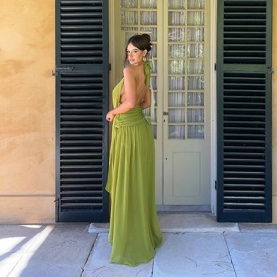 Damen Wickelkleid mit tiefem V-Ausschnitt und eleganter Drapierung R&B