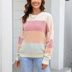 R&B | Modischer Strickpullover Im Farbblockdesign