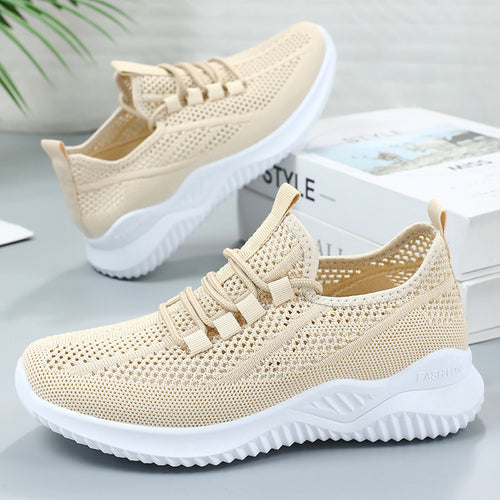 Damen Sportliche Mesh-Laufschuhe mit atmungsaktivem Design und flexiblem Schnürsystem R&B