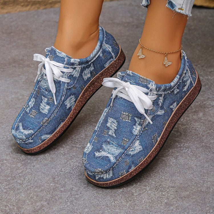 Damen Komfortable Freizeitschuhe mit lässigem Denim-Design R&B