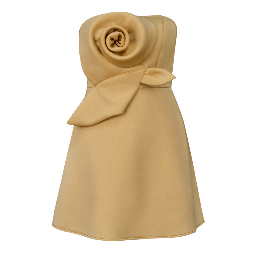 Damen elegantes Trauzeugen-Kleid mit voluminösem Rosen-Detail R&B