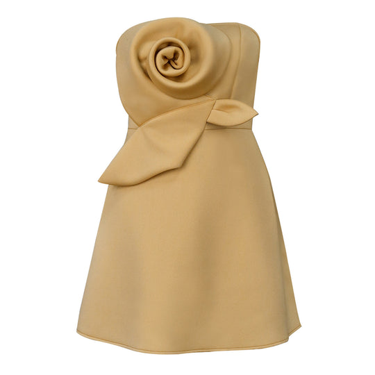 Damen elegantes Trauzeugen-Kleid mit voluminösem Rosen-Detail R&B