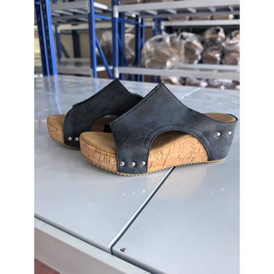 Damen Bequeme Naturkork-Sandalen mit weichem Obermaterial R&B
