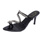 Damen elegante Mules mit funkelnden Strassdetails R&B