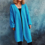 Damen Oversized Strickjacke mit tiefem V-Ausschnitt und lässigem Schnitt R&B