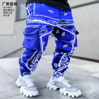 Herren nan Bandana-Cargo-Jogginghose mit Kordelzug und elastischen Bündchen R&B