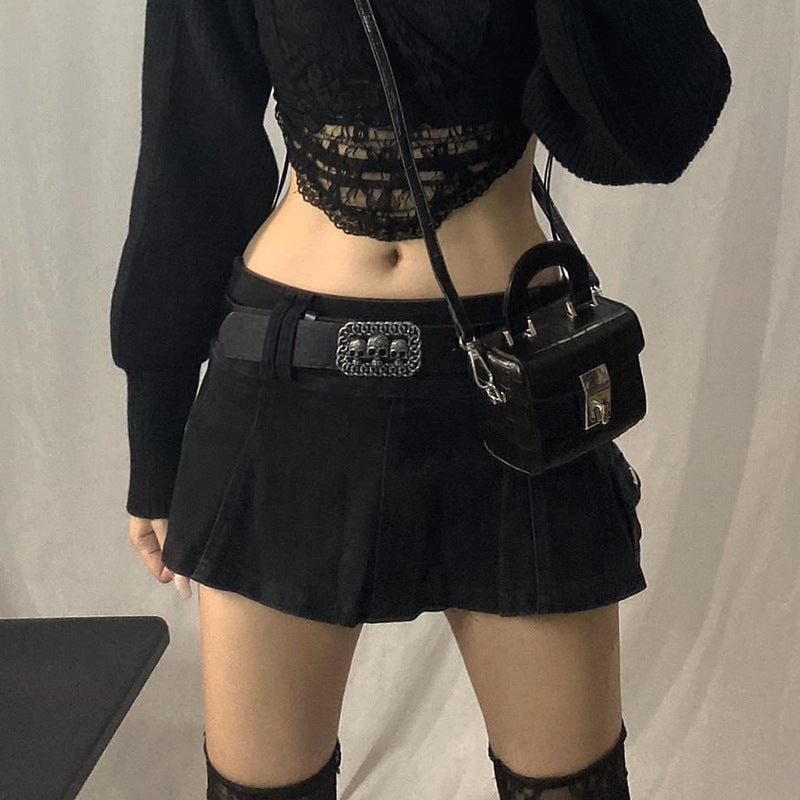 Damen Minirock mit seitlichen Taschen und hohem Bund R&B