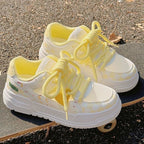 Damen Sportliche Sneakers mit buntem Pudding-Design und extra bequemer Dämpfung R&B