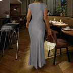 Damen Elegantes Wickel-Maxikleid mit seitlichem Rüschendetail R&B