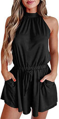 Damen Jumpsuit mit hohem Kragen und tailliertem Schnitt R&B