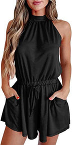 Damen Jumpsuit mit hohem Kragen und tailliertem Schnitt R&B