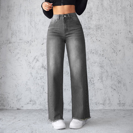 Damen Weite High-Waist Jeans im modernen Vintage-Look R&B