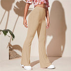 Damen Hochtaillierte Flared-Leggings aus Rippstrick R&B