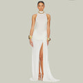 Damen Maxikleid mit figurbetontem Schnitt und elegantem Drapierungselement R&B