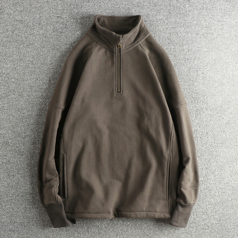 Herren Fleecejacke mit halbem Reißverschluss und seitlichen Eingrifftaschen R&B