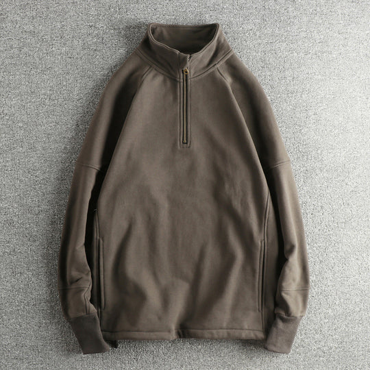Herren Fleecejacke mit halbem Reißverschluss und seitlichen Eingrifftaschen R&B