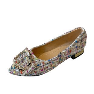Damen elegante Slipper mit glitzerndem Schmuckdetail R&B