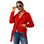 Damen edgy und stilvolle Bikerjacke mit Reißverschluss und praktischen Taschen