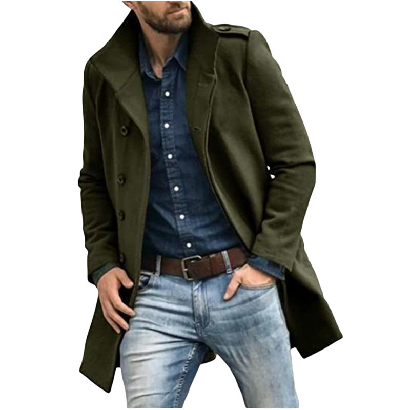 Herren klassischer Trenchcoat mit modernem Schnitt R&B