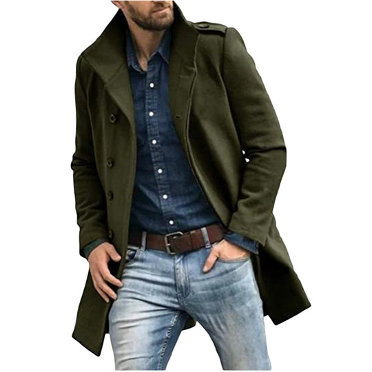 Herren klassischer Trenchcoat mit modernem Schnitt R&B