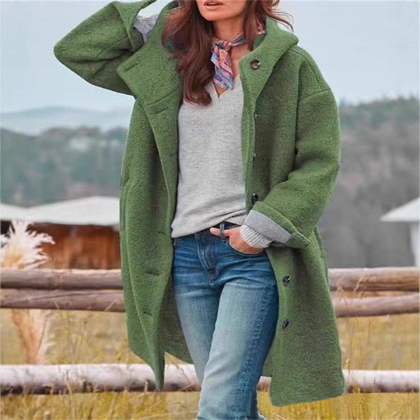 Damen Oversize Wollmantel R&B